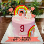Unicorn & Rainbow theme Birthday Cake