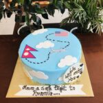 Flag & Plane Farewell Cake