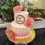 Flower Theme Double Decker Wedding Cake